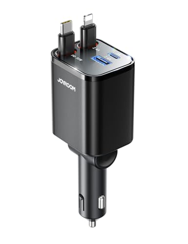 【巻き取り式】JOYROOM 巻き取り式充電ケーブル 車 シガーソケット 車載充電器 84W【4台同時充電可能・超コンパクト設計】 カーチャージャー 急速充電 Type-C 12V/24V対応 iPhone/Android/MacBook Air/iPad対応 1枚目 画像