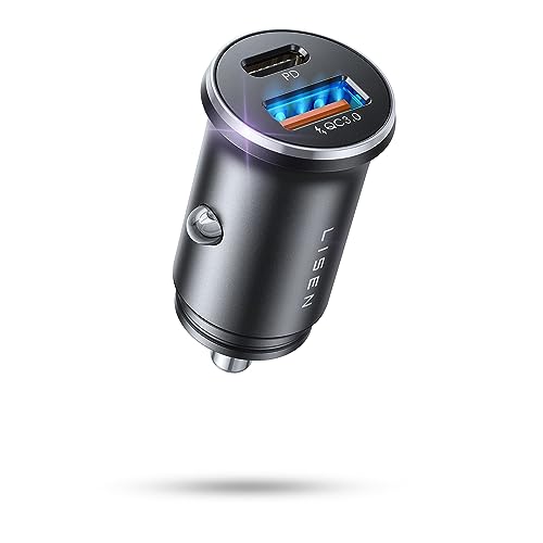 LISEN しがーソケット USB Cタイプ 【業界最小・超高速充電】シガーソケット usb-c 急速充電 PD36W + QC18W 金属ボディ 2台同時充電 12V/24V対応 30分で50%充電 タイプC USB-A デュアルポート iPhone 17 Pro Max / 16 / 15 / 14 / 13 / Air/e シリーズ Xiaomi Pixel iPad 対応 深空黒 1枚目 画像
