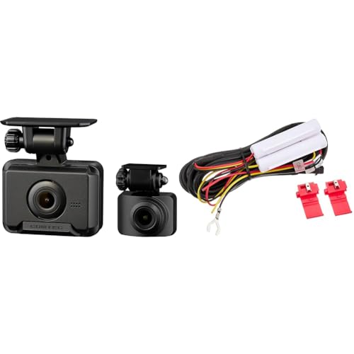 【セット買い】コムテック ドライブレコーダー ZDR043 前後2カメラ コンパクト 前後200万画素 Full HD GPS搭載 32GBmicroSDカード付属 後続車両接近お知らせ機能搭載 駐車監視機能 高速起動 3年保証 液晶 + コムテック ドライブレコーダー用オプション 駐車監視用直接配線コード HDROP-14 1枚目 画像