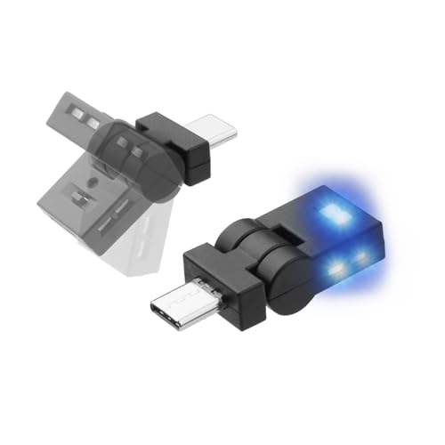 Virauto Type-C usb led 車内ライト 8色 照射方向切替 180°首振り 自動点灯&メモリー機能付き 3点灯モード 調光可能 ミニライト アンビエントライト イルミネーション シガーソケット センター コンソール シガーソライト スイング 小型 軽量 簡単取付 アクセサリー カー用品 2個入り 1枚目 画像