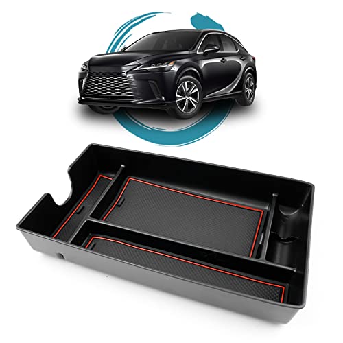 ruiya 改良済み 新型 レクサスrx 5代目 RX500h RX450h+ RX350h 専用 コンソールトレイ コンソール トレイ コンソールボックス センターコンソール レクサスRX500h アクセサリー 小物入れ ABS素材 ガタガタ音なし 内装パーツ カスタムパーツ (レッド) 1枚目 画像