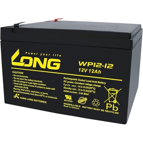 ロング (KUNG LONG BATTERIES) 産業用鉛蓄電池 (12V-12Ah) PE12V12/互換 (標準系) WP12-12 最後 画像