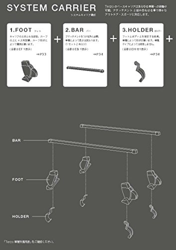 PIAA TERZO ベースキャリア スクエアバーセット 137cm (2本入り) EB6 中間 画像