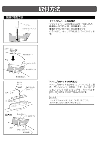 カーメイト(Carmate) inno(イノー) ベースキャリア 車種別フック 適合車種: フォレスター H19.12~H24.11 (SH 系) / H24.11~H30.7 (SJ 系), レヴォーグ H26.6~R2.11 (VM 系) ルーフレール無 等 ←こちらの車両にINNO ベース キャリア を取り付けする際に必要なパーツです TR145 中間 画像