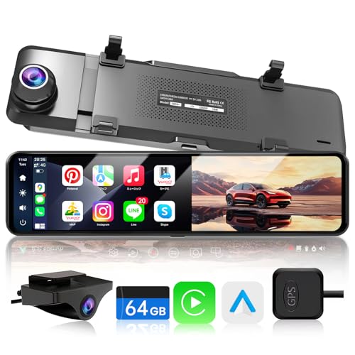 JADO ドライブレコーダー ミラー型 CarPlayとAndroidAuto【最新 拡大ズーム機能 EU新基準統一法案の高耐久 TypeC】人气で強くお勧め デジタルカメラ 前後カメラ ドラレコ GPS WDR HDR 超鮮明夜間暗視 バックカメラ ガイド編集 デジタルインナーミラー 防水 地デジ対策 24時間駐車監視 タイムラプス タッチ式 日本語説明書 G810sPLUS (濃い灰) 1枚目 画像