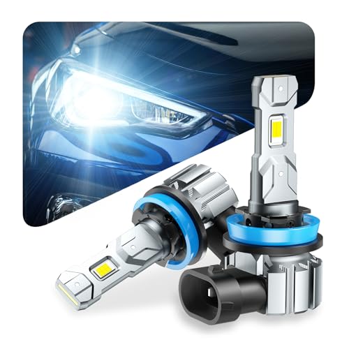Marsauto H11 led ヘッドライト 爆光 28000LM 車検対応 H11 ledバルブ 一体型 ハロゲンサイズ ファンレス 高光効LEDチップ搭載 6000Kホワイト DC12V 無極性 取り付け簡単 長寿命 車/バイク用 静音 M1S-H11 1枚目 画像