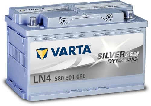VARTA(バルタ) Silver Dynamic AGM LN4 (580 901 080) 輸入車・国産車用バッテリー アイドリングストップ車/標準車 <長期保証>ドイツ車適合 1枚目 画像” loading=”lazy” decoding=”async” data-id=”1415″ /></figure>
<p>車のバッテリー選びは、安全性や性能、耐久性を重視するドライバーにとって重要なポイントです。<br />特に輸入車やアイドリングストップ車では専用設計の高性能バッテリーが求められます。<br />VARTA Silver Dynamic AGM LN4は、ドイツの信頼あるメーカーが手掛ける輸入車・国産車両対応のバッテリーで、標準車からアイドリングストップ車まで幅広く使える点で注目されています。</p>
<h3>VARTA Silver Dynamic AGM LN4の主要特徴</h3>
<ul>
<li><strong>AGM技術採用：</strong>ガラスマットセパレーターにより、液漏れ防止・耐衝撃性向上を実現し、耐久性に優れています。</li>
<li><strong>高い始動性能：</strong>580 901 080型番の特性として、寒冷地でも安定した始動力を発揮し、緊急時にも信頼できます。</li>
<li><strong>長期保証対応：</strong>製品にはメーカーの長期保証が付いているため、安心して使用可能です。</li>
<li><strong>対応車種の広さ：</strong>アイドリングストップ車はもちろん、国産車やドイツ車を中心とした輸入車にも適合し、多様な車両に対応します。</li>
</ul>
<p>あわせて <a href=