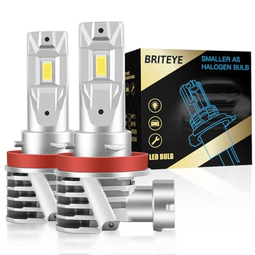 【爆光・進化モデル】Briteye H11 LEDヘッドライト爆光 新基準車検対応 H8 H9 H11兼用 LEDバルブ 6500K ホワイト 業界初の16連LEDチップ登場 高輝度LEDライト ファンレス ノイズ対策 互換性が高 12V車対応(ハイブリッド車・EV車対応) 2個入 1枚目 画像