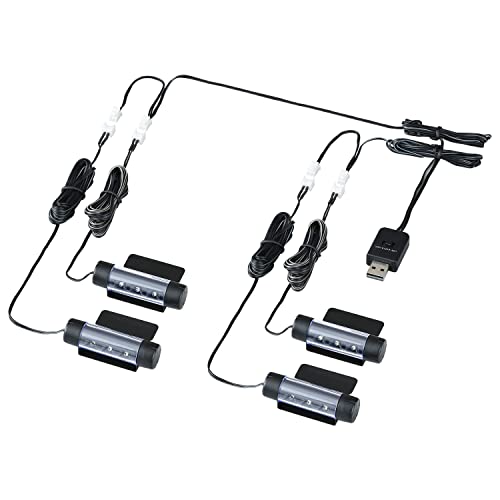 セイワ(SEIWA) 車内用品 USBフロアライト4連タイプ イルミネーション USB電源 F335 高輝度ブルーLED使用 照射角度調整可能 光量調節機能付き 1枚目 画像