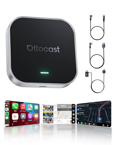 【公式】オットキャストOttoAibox E2 カープレイai ボックス Android 13 Ottocast 2025新型 CarPlay/Android Auto無線化アダプター・地図と動画を同時表示できる画面二分割機能搭載・純正有線カープレイ/Android Auto対応車に適合・長距離ドライブも快適【技適取得済み品】 1枚目 画像
