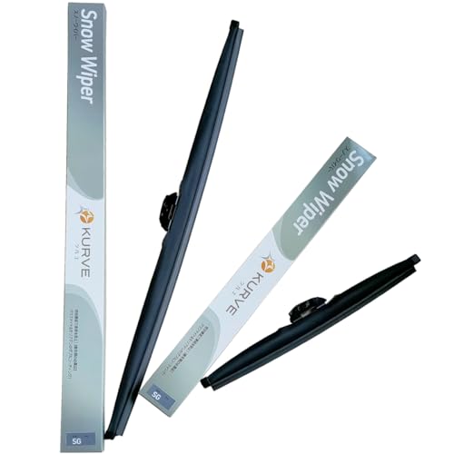 【フロントセット】 スノーワイパー 雪用ワイパー 500mm 380mm 2本 スズキ ダイハツ ホンダ マツダ トヨタ 三菱 氷点下40℃クリア グラファイト+モリブデン ダブルコーティング 天然ゴム100% KURVE クルエ SG5038 1枚目 画像