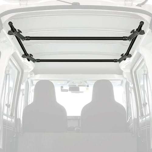 【セット買い】 カーメイト(Carmate) 車内 収納 クロスライド 【サイドバー & ハンガーバーセット】 ブラック 左右2本入り 車内積載 ジムニー デリカミニ デイズ デイズルークス Nボックス などに最適 車中泊 キャンプ アウトドア NS123BK + NS126BK 1枚目 画像