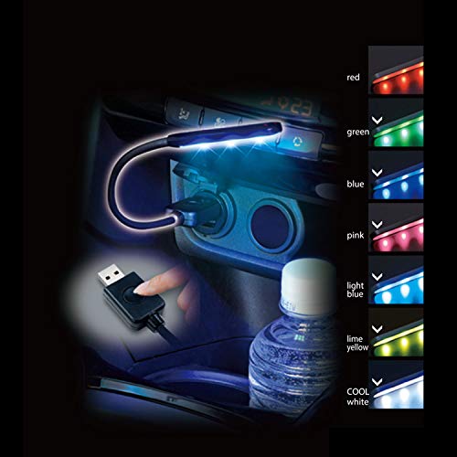 セイワ(SEIWA) 車内用品 イルミネーション LED ライト 7色自動点灯 F308 ブルー USB電源 車内 最後 画像