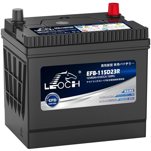 LEOCH 車用バッテリー EFB-115D23R (115D23R / Q-85R)アイドリングストップ車/充電制御車/標準車 カーバッテリー コスパ最強 長寿命 メンテナンスフリー 1枚目 画像