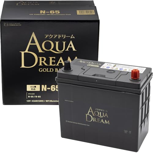 アクアドリーム 国産車 アイドリングストップ車対応バッテリー GOLD BATTERY GB N-65 (互換/N-55/N-65) メンテナンスフリータイプ AQUA DREAM 中間 画像