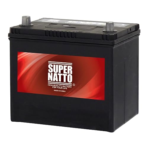 SUPER NATTO (スーパーナット)自動車用バッテリー(充電制御車対応)90D23R (55D23R,60D23R,65D23R,70D23R,75D23R,80D23R,90D23R互換) (長寿命・2年保証付き) 1枚目 画像