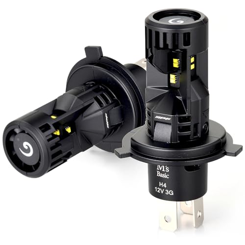 【Amazon.co.jp 限定】 M's Basic by IPF ヘッドライト フォグランプ LED 車用 H4 Hi Lo切替 5000lm/4000lm 6500K ホワイト 12V用 2本入 車検対応 ドライバーユニット一体型 デュアル冷却ファン内蔵 ハロゲンサイズ型 取付簡単 追加ロービーム搭載 トライアングル照射構造 手前が見易い AMZ-HFE341 1枚目 画像