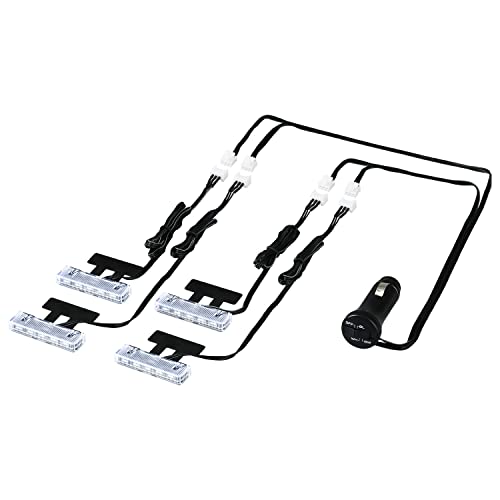 セイワ(SEIWA) 車内用品 LEDフロアライト 4連 ブルー/ホワイト切り替え イルミネーション F336 高輝度LED使用 シガープラグ DC12V電源 1枚目 画像