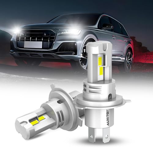 AUXITO H4 LED ヘッドライト 車検対応 HI/LO切替 H4 led 4倍明るさUP 6500K ホワイト 高輝度LEDチップ搭載 爆光 取り付け簡単 光軸調整フリー DC12-18V IP67防水 H4 LEDバルブ ファンレス 静音 ハロゲンサイズ 一体型 ポン付け led H4 長寿命 販売者3年保証 2個セット 1枚目 画像