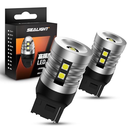 SEALIGHT t20 led シングル バックランプ 爆光 3000ルーメン 25W 車検対応 ホワイト バックライト 最新3030SMD t20 ピンチ部違い キャンセラー内蔵 後退灯 7440 無極性 6500K DC12V車用 50000時間以上寿命 (2個入り) 2年専門社保証 1枚目 画像
