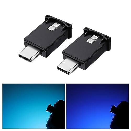 GIMUYA Type-C LEDライト USB 車内用 8色 メモリー機能 自動点灯 調光機能 アンビエントライト RGB USB給電 イルミネーション タイプc ミニライト 小型 軽量 車アクセサリー 簡単取付 2個入り 画像1