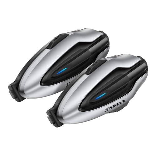 JESIMAIK バイク インカム H6 バイク用インカム QIK-Mesh2.0 音楽ながら通話 6人同時通話 デュアルチップ 磁気取付 FMラジオ 音楽共有 4種music効果 25H連続使用 8mm快適スピーカー HIFI音質 通信距離1600m 通信自動復帰 IP67防水防塵 7重ノイズ低減 ENC&DSP&CVC Qualcomm Bluetooth 盗難防止 技適認証済み 2台 1枚目 画像