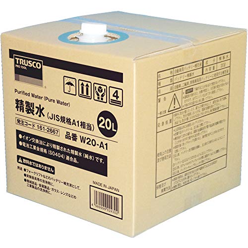 トラスコ中山(TRUSCO) 精製水 JIS規格A1相当 20L W20A1 1枚目 画像