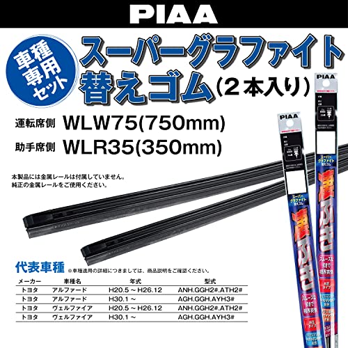 【Amazon.co.jp 限定】PIAA(ピア) ワイパー替えゴム車種専用セット 【スーパーグラファイト】 天然ゴム仕様 2本入 (750mm + 350mm) トヨタ アルファード ヴェルファイア 他 AMRRG016 最後 画像