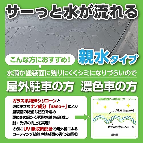 SurLuster(シュアラスター) ゼロウォーター 150ml 親水 ガラス系コーティング 約2ヶ月耐久 艶 光沢 紫外線吸収剤 UV 保護 車 バイク 自転車 簡単施工 洗車 スプレーコーティング S-107 中間 画像