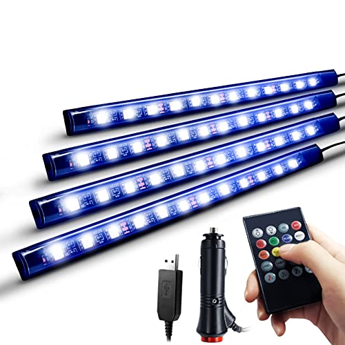 Nanpoku 車 LEDテープライト USB&シガーソケット 2種給電 車内装飾用 防水 高輝度 音に反応 RGB 8色切替 多種フラッシモード 4パターン点灯 フットライト 足下照明 リモコン付き 1枚目 画像