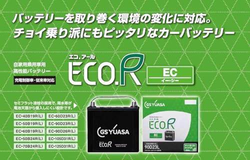 GSユアサ ECO.R EC 50B19L 国産車バッテリー 充電制御車対応 GS YUASA ジーエスユアサ 2024年モデル 中間 画像