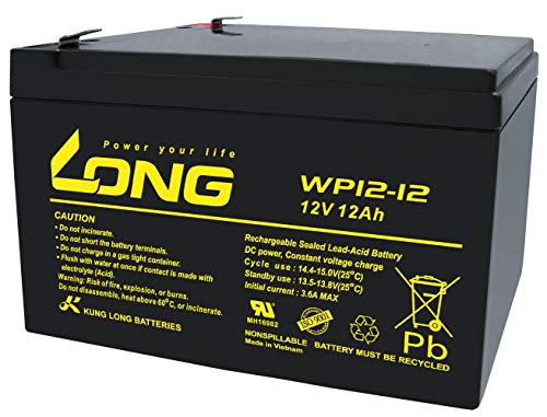 ロング (KUNG LONG BATTERIES) 産業用鉛蓄電池 (12V-12Ah) PE12V12/互換 (標準系) WP12-12 画像1