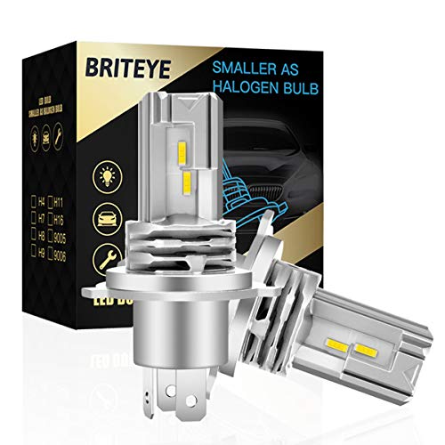 Briteye(まぶしい) 車用 LED ヘッドライト H4 車検対応 一体型 H4 LEDバルブ HI/LO切替 6500K ホワイトCREEチップ搭載 ファンレス (2個入) 画像1