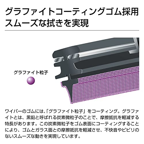 PIAA(ピア) ワイパーブレード 650ｍｍ 【クレフィットエアロ】 メーカー品質のグラファイトコーティングゴム 替えゴム交換可能 1本入 呼番97 CFAG65 中間 画像
