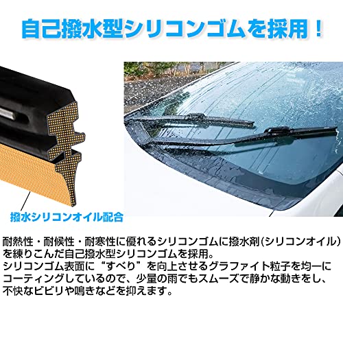 BELLOF(ベロフ) 650mm 超撥水 ワイパー ブレード 国産車・輸入車・右ハンドル・左ハンドル 対応 アイビューティー Sフラットワイパー IFW650 中間 画像