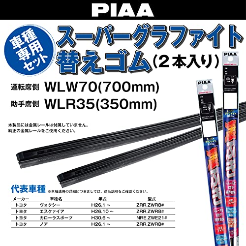 【Amazon.co.jp 限定】PIAA(ピア) ワイパー替えゴム車種専用セット 【スーパーグラファイト】 天然ゴム仕様 2本入 トヨタ ノア ヴォクシー エスクァイア カローラスポーツ 他 AMRRG008 最後 画像