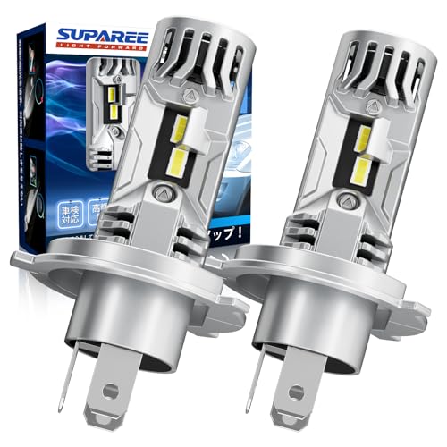 「H4 LED 超爆光モデル」SUPAREE H4 LED ヘッドライト 車検対応 爆光 10倍明るさUP 20000LM Hi/Lo切替 6500K 車/バイク用 DC12V ハロゲンサイズ 三重放熱 静音ファン 長寿命 高光効LEDチップ ノイズ抵抗 1枚目 画像