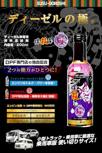 【ディーゼル専用】200 煤殺し極 (DPF燃焼促進+インジェクタークリーナー) 燃料 添加剤 トルクアップ 燃費向上 ディーゼルエンジン 乗用車 小型トラック 業務用 200ml(単品) 中間 画像
