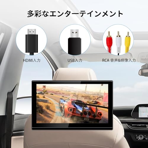 【 一年保証】 SAKUKA ヘッドレストモニター Android TV 搭載 APP スマートリアモニター 後部座席モニター 車載モニター車載テレビ IPS モニター 11.6インチ 大画面 HDMI AV USB 入力 日本語説明書/音声リモコン/ブラケット付き (11HTV-398) 中間 画像
