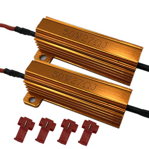 Discover winds 24V用 50W27Ω ハイフラ防止抵抗 ハイフラキャンセラー 2個セット エレクトロタップ4個セット トラック バス ハイフラ対策 カスタム デコトラ 1枚目 画像