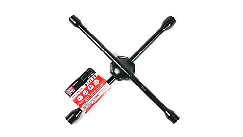 エマーソン(Emerson) タイヤ交換工具 クロスレンチ ブラック 16インチ 17・19・21・21(厚口)mm カバー付き タイヤ交換 パンク修理 緊急ツール トランク常備 総熱処理で強度アップ 特殊アルミホイール対応 EM-284 最後 画像