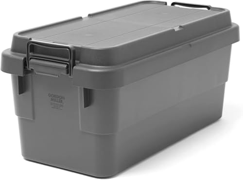 GORDON MILLER スタッキング トランクカーゴ 70L 収納ボックス 大容量 蓋付き 座れる 積み重ね フラット天板 ダークグレー 01664703 画像1