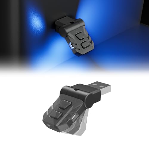 GIMUYA スイング USB ライト LED 車内用 Type-A 8色 照射方向切替 160°首振り 調光 メモリー機能 アンビエントライト 雰囲気 RGB USB給電 リバーシブルプラグ イルミネーション ミニライト 小型 軽量 車アクセサリー 簡単操作 1個入り 画像1