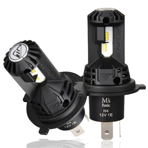 【Amazon.co.jp 限定】 M's Basic by IPF ヘッドライト フォグランプ LED 車用 H4 Hi/Lo切替 4000lm/3200lm 4000K 温白色 12V用 2本入 車検対応 ドライバーユニット一体型 冷却ファン内蔵 ハロゲンサイズ型 取付簡単 アシンメトリートップシェード 空冷技術LACH採用 キレイなカットライン AMZ-HFE142 画像1
