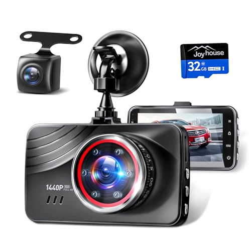 ドライブレコーダー ドラレコ 前後カメラ 1440PフルHD 駐車監視対応 赤外線暗視ライト 370万画素 全国LED信号機対策 170度広角 動体検知 HDR/WDR技術搭載 3インチ液晶モニター ループ録画 リバース連動 Gセンサー搭載 上書き機能 エンジン連動 高温保護 車載カメラ 取り付け簡単 小型ドラレコ 32GBSDカード どらいぶれこーだー 日本語説明書付き 1枚目 画像