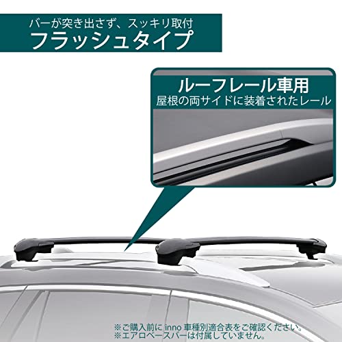 【セット買い】 カーメイト(Carmate) inno(イノー) 車種別 ルーフレール 専用 【 エアロベースステー & キズ防止 保護ベースシートセット 】 フィット/ヴェゼル/ハスラー/カローラフィールダー/タント/エクストレイル 等に最適 ベースステー フラッシュタイプ ベースキャリア 擦れ 傷 防止 保護シート ルーフレール用 透明 XS100 + IN102 中間 画像