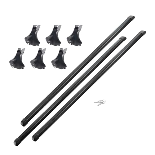 カーメイト(Carmate) inno(イノー) 車種別 スクエアベース 業務用 フルセット バー 3本 ドリップタイプ ハイエース/レジアスエース/タウンエース/ライトエース 等 ベースステー ベーシックステー ナット固定 キーロック システムキャリア ルーフキャリア ベースキャリア BU200 画像1