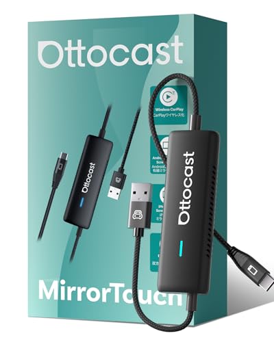 【公式】オットキャスト ミラータッチ Ottocast Mirror Touch スマホミラーリング CarPlayワイヤレスアダプター スマホ画面をカーナビに映す iphoneミラキャスト カーナビからスマホの操作が可能 カープレイ無線化 接続簡単 低遅延 純正有線CarPlay搭載車適合【技適認証済み】 1枚目 画像