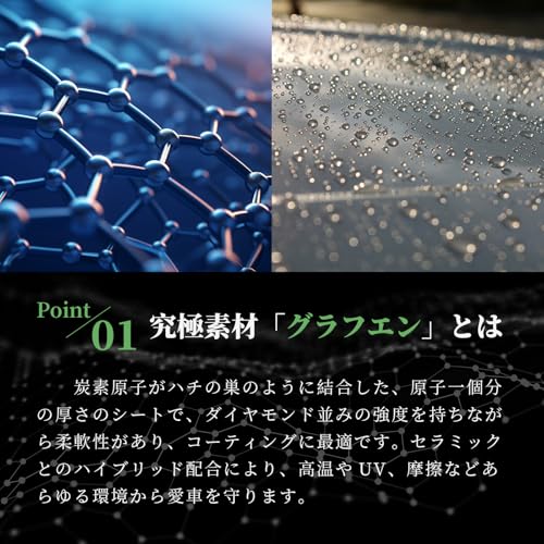 【2025新開発】グラフェンセラミックコーティング剤 車 超撥水＆新車級の艶＆UV保護 約6ヶ月耐久 強防汚 複合ナノこーてぃんぐ剤 グラフェン・SiO₂・チタン3IN1新配合 洗車用品 簡単施工 大容量 500ml 最後 画像