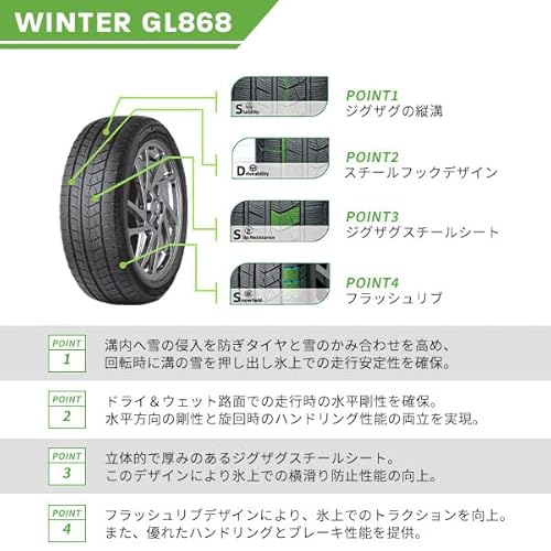 グリンランダー(GRENLANDER) スタッドレスタイヤ Winter GL868 195/65R15 95T 4本セット 中間 画像